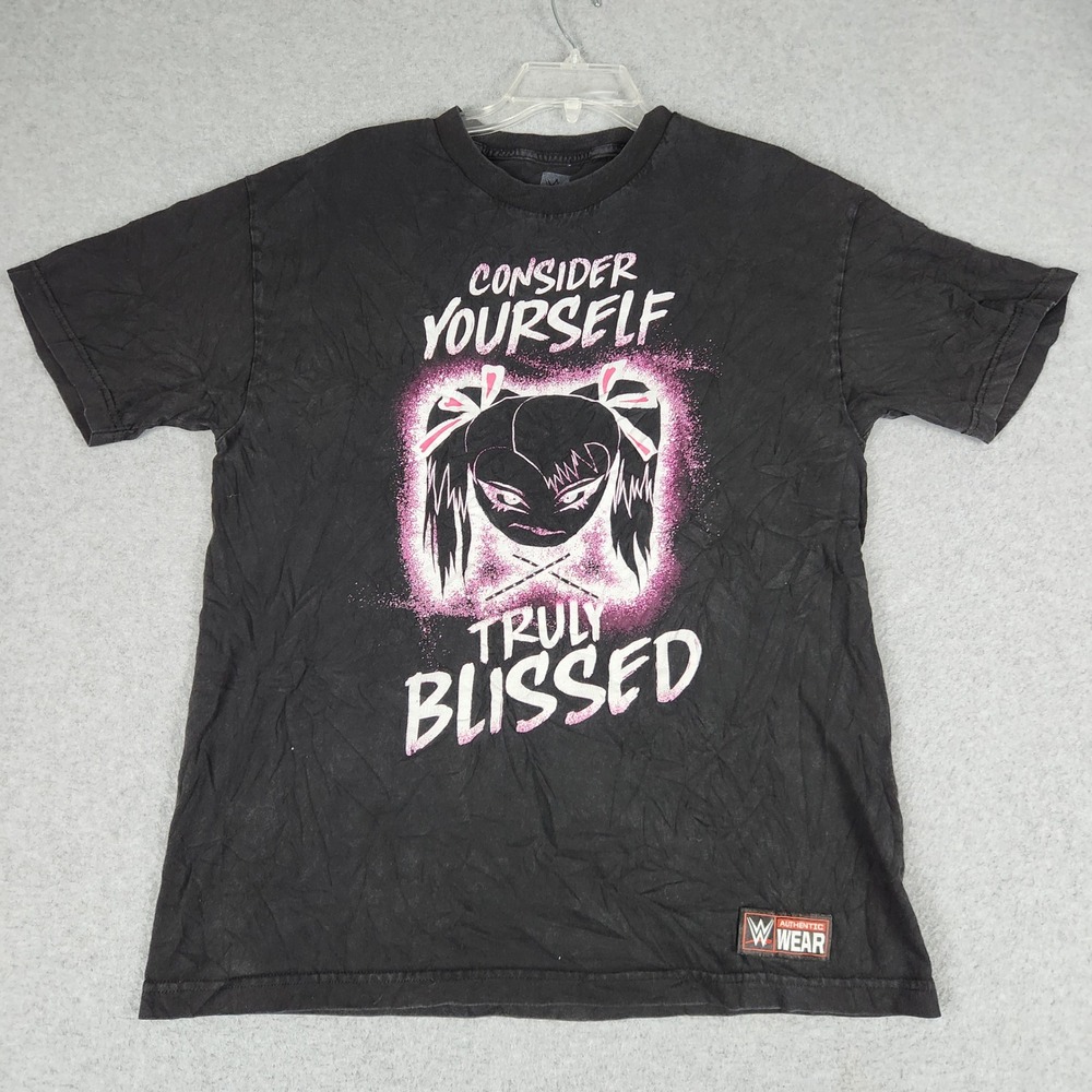 WWE Authentic Alexa Bliss Truly Blissed T Shirt Men L Black Graphic Short Sleeve